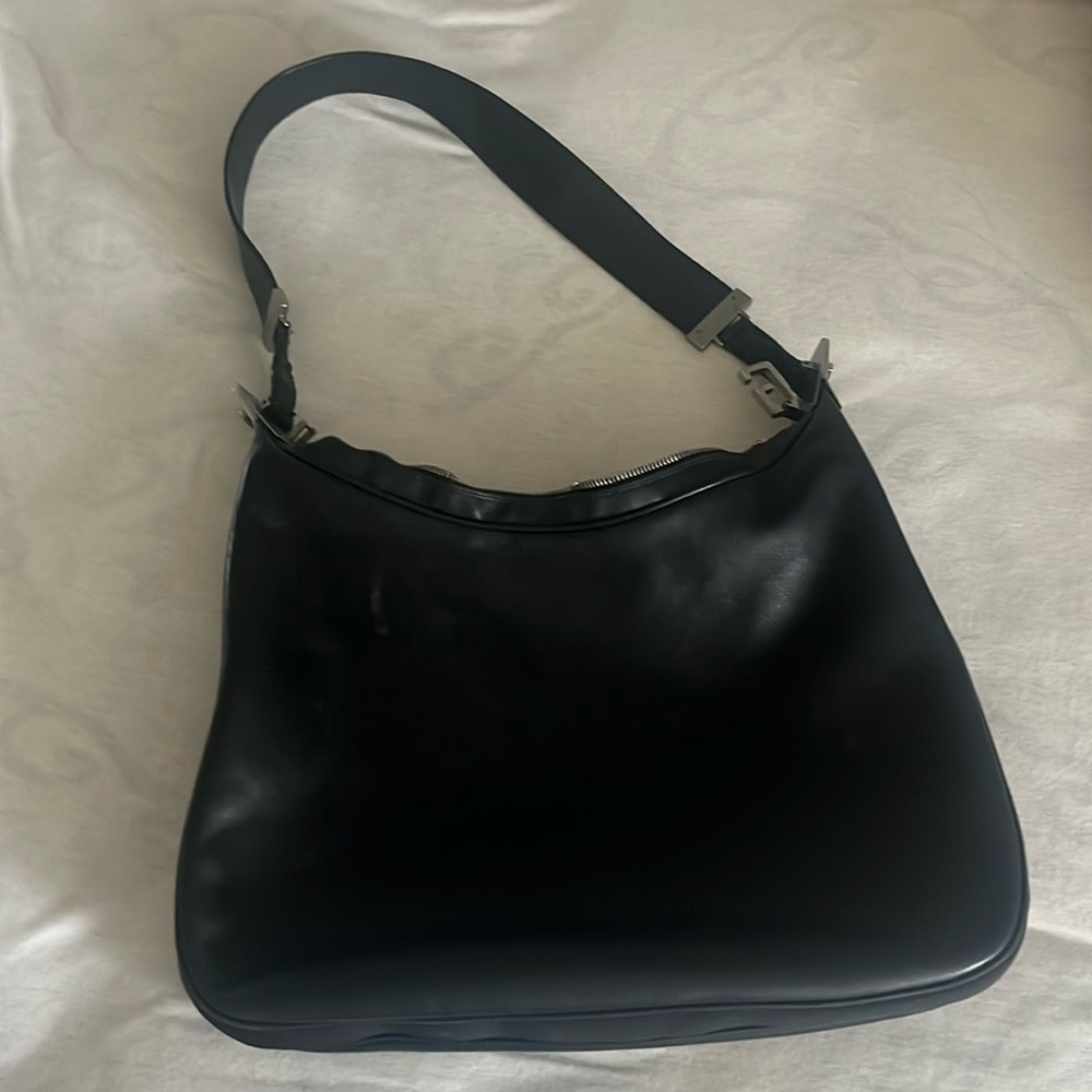 Gucci Silver and Black Hobo Bag